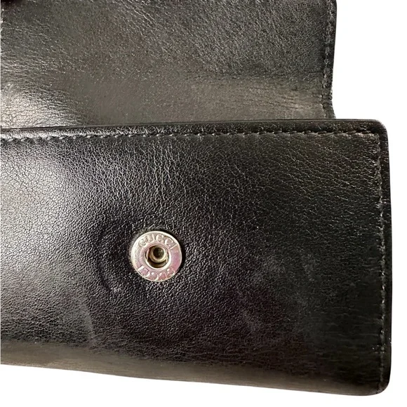 Gucci Black Leather key holder /Wallet with Silver Interlocking G - Picture 7 of 11